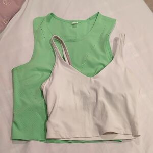 Lululemon Athletica Mint Green and White Tank Tops